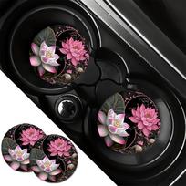 Lotus Absorbent Coaster, Designed Specifically For Car Cup Holders, Suitable For Home And Office Use A