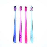 High Quality PETG Strong Brush Handle Adult Crystal Toothbrush High-end Transparent Couple Tooth Brush 2pcs Suit raudona