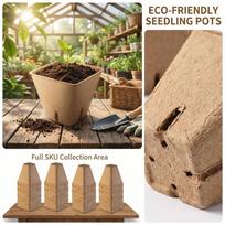 50pc Square Biodegradable Seedling Pots Plant Starter Cups Made from Natural Pulp for Eco Friendly Gardening and Seed Germination S geltona