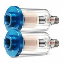 2pcs 1/4 Inch BSPP Oil Water Separator Male and Female Thread 1/4 Inch NPT Compressed Air Filter Plastic