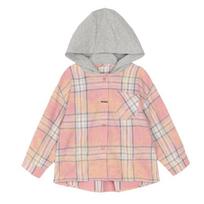LUSON Girls' Hooded Plaid Shirt 100