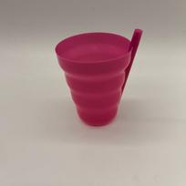 Pack of 4 10OZ Direct Cup with Straw for Kids Cup with Built in Straw Stackable BPA-Free Plastic Sip-A-Cup Drink Tumblers Milk rožinė