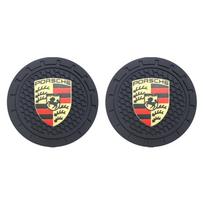 AUY2  2pcs 7cm Non-slip Car Water Cup Pad For Bottle Holder Car Interior Holders For Porsche Cayenne Panamera Macan 911 718 Cayman 918