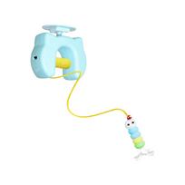 Cat Interactive Toy with Suction Cup Base Feather Wand and Bell Automatic Spinning Cat Teaser for Pet Entertainment and Exercise Indoor Use One Size mėlyna