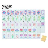 Mahjong Tiles Set 160Pcs American Set, 4 Layer Engraved Acrylic Kit, Mah Jongg Tabletop Game for Family Night, Travel B