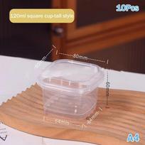 10Pcs New Transparent Dessert Cup With Spoon Container Pudding Cup Cake Box With Lid Mousse Cake Box For Dessert Ice Cream
