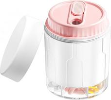 7 Grids Large Pill Cup Bottle Organizer Supplement Organizer for Holding 6 Various Vitamins Travel Pill Case Box Straw Container rožinė