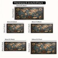 VIKAMA Vintage World Map Gaming Mouse Pad with Sailboats And Nautical Elements, Non-Slip Washable Rubber Base, Spacious Desk Mat (as the picture,30X60CM)