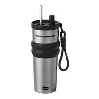 Large Capacity Vacuum Insulated Bottle 700ML Straw Cup Portable Water Bottle sidabras