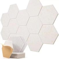 5pcs Hexagonal Self-adhesive Acoustic Panels Sound Proof Foam Panels 3Types Design to Absorb Noise Eliminate Echoes Black 5pcs