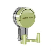 Wall Mounted Suction Cup Double Head Hooks Keys Clothes Rotating Towel Hook for Kitchen Bathroom Hanging Paper Towel žalia