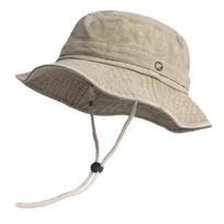 Portable Washed Cotton Bucket Hat Anti-UV Breathable Cowboy Hat Sun Protection Retro Fisherman Cap Camping Hiking chaki
