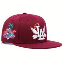 Naujas Raidės Sparno Raštas Šoninė Kokoso Medžio Siuvinėjimas Madingas Aukštos Kokybės Snapback Vyriška Universali Laisvalaikio Kepuraitė vyno raudonos spalvos