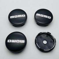 ZNSO2 4PCS 60mm Car Wheel Center Caps With MOMO Badge Logo Rim Hubcaps Cover For BMW Dodge KIA Ford Mazda Toyota Honda juoda