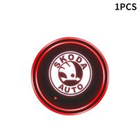 ycpry6 Car Cup Holder LED Light Car Cup Pad Colorful Light Coaster For Skoda Octavia A5 Superb old Febia Roomster rapid Roomster Kodiaq