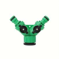 Y-shaped Hose Splitter Connector, Garden Faucet Splitter Fitting with Universal Joint, Suitable for Garden Irrigation Spray Gun žalia