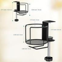Cup Holder For Desk 2-in-1 Tabletop Drinks Organizer With Headphone Hanger Tabletop Cup Holder For Mug Tumbler Bottle Home AS SHOW juoda