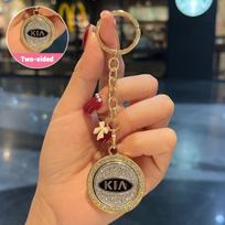 THCR5 With Diamond Car Emblems Keychain Alloy Keyring Pendants For KIA Ceed Sportage Rio Proceed K5 Optima Sedona Forte Cerato Venga auksas
