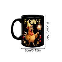 Chicken Coffee Mug Chick Pattern Cartoon Cup Ceramic Christmas Coffee Cup For Men Youth Child Friend Mom Lady Kitchen Holiday 9.5 x 8 x 8 cm