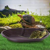 Vėžlių maudymosi baseinas, didelis dydis, vėžlių vandens dubuo, apvali skylė, vėžlių laipiojimo žaislas su nutekėjimo vamzdeliu, vėžlių akvariumo puošmena China Mainland
