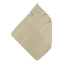 Meyco Baby medvilninis vonios rankšluostis su gobtuvu 80 × 80 cm, Sand – Terry Ruffle