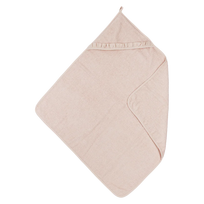 Meyco Baby medvilninis vonios rankšluostis su gobtuvu 80 × 80 cm, Soft Pink – Terry Ruffle