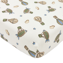 Meyco Baby medvilninė paklodė su guma 60 × 120 cm, Air Balloons Multicolour