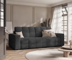 Trivietė išskleidžiama sofa MOLLY su patalynės dėže Spalvos: Quelle 100 (Juoda)