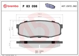 BREMBO Stabdžių kaladėlių komplektas XTRA LINE P 83 098X
