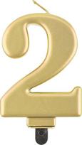 GoDan Žvakė Nr. 2, metalinis auksas, 8,0 cm PF-SCZ2