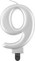 GoDan Gimtadienio žvakė "9" sidabro 8cm