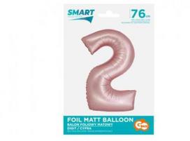 GoDan Smart folijos balionas, numeris 2, matinė rožinė, 76 cm GoDan