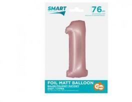 GoDan Smart folijos balionas, numeris 1, matinė rožinė, 76 cm GoDan