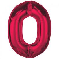 GoDan Foil balionas numeris 0 raudonas Smart 92cm