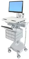 Laikiklis Ergotron StyleView, Multimedia cart, Aliuminio, Pilkas, Baltas, Aliuminio, Plastic, Zinc steel, Flat panel, 15 kg, 61 cm (24")