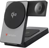 „Verbatim Charge ‘n’ Go Qi2 3-in-1“ magnetinė belaidė išorinė baterija, 5000 mAh, USB-C, Pilkas