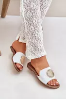Lewski Shoes Natūralios odos šlepetės su puošmena
