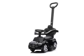 Ride-on car with handle - 668- rubber wheels PVC  - eco-leather - MERCEDES C63 -BLACK
