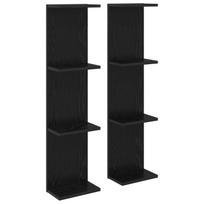 Sieninė lentyna 2 pcs Juodojo ąžuolo 25 x 15 x 100 cm