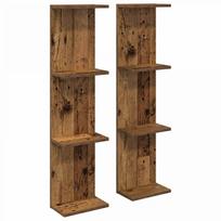 Sieninė lentyna 2 pcs Sendintos medienos 25 x 15 x 100 cm