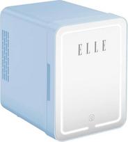 Elle 4L mini fridge with LED make-up mirror, blue
