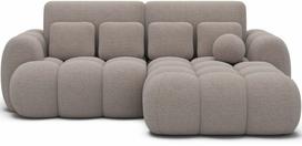 Kampinė sofa - lova Covelion Bouclé Royal 18, smėlio sp., dešininė, 167 x 260 cm x 105 cm