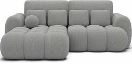 Kampinė sofa - lova Covelion Velvet Calmora 04, pilka sp., kairinė, 167 x 260 cm x 105 cm