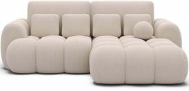 Kampinė sofa - lova Covelion Velvet Calmora 18, smėlio sp., dešininė, 167 x 260 cm x 105 cm