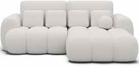 Kampinė sofa - lova Covelion Velvet Paolli 01, balta sp., dešininė, 167 x 260 cm x 105 cm