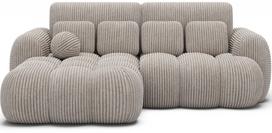 Kampinė sofa - lova Covelion Velvet Modullo 01, balta sp., kairinė, 167 x 260 cm x 105 cm