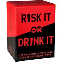 Risk It Or Drink It Smagus vakarėlio žaidimas studentams Kortų žaidimas Gėrimo žaidimas Priešvakaris Hilarijos iššūkiai Klausimai Suaugusiems
