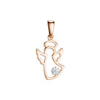 Auksinis pakabukas moterims su cirkoniu "Angelas" Brasco 38436 38436