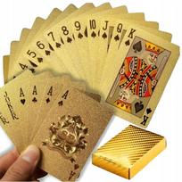 Auksinės kortos 54 vnt. žaidimų kortų rinkinys, atsparios vandeniui, pokerio kazino kokybė
