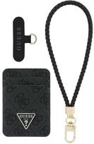 Guess wallet + hand strap set Guess triangle MagSafe juodos spalvos